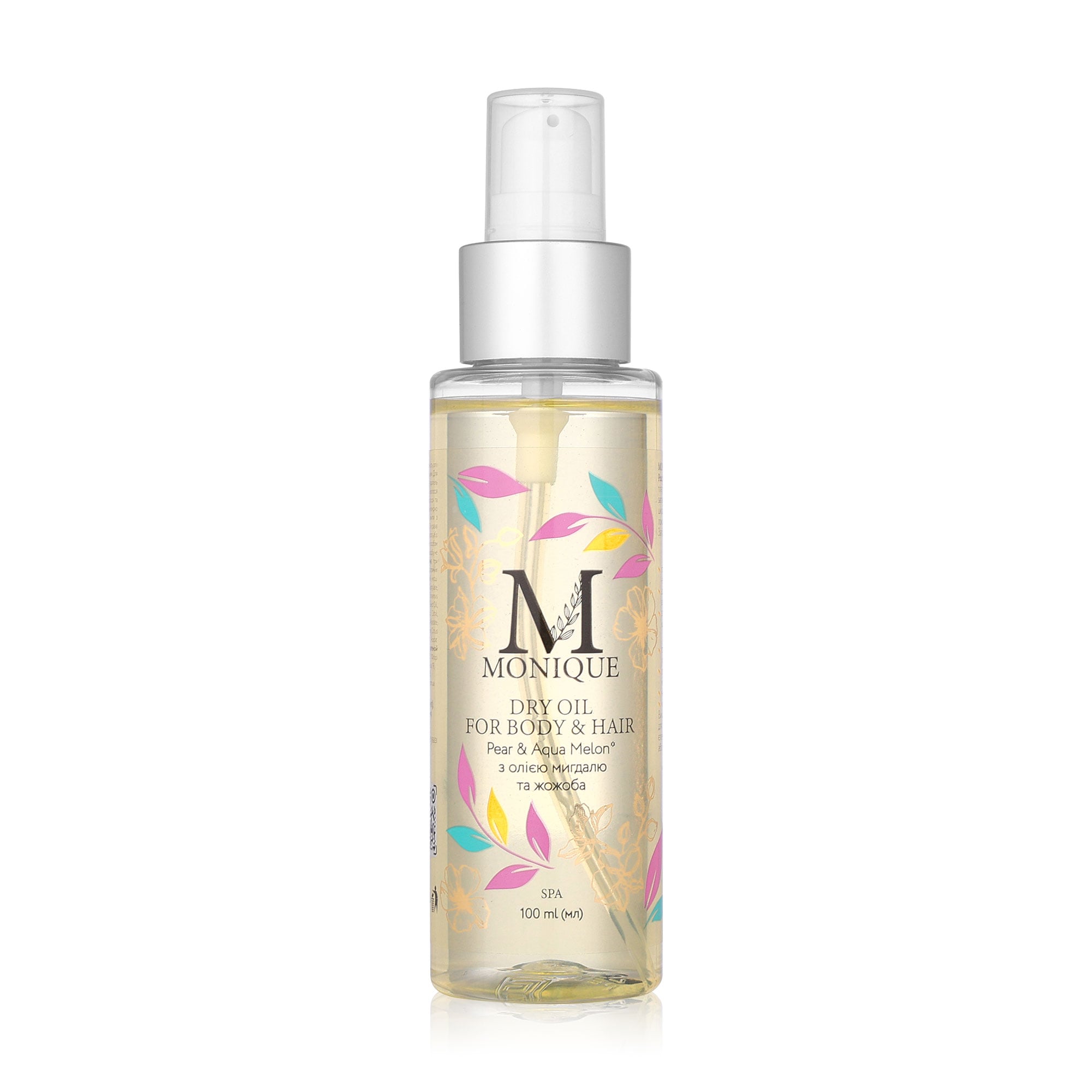 Суха олія для тіла та волосся MONIQUE Pear &amp; Aqua Melon з олією мигдалю та жожоба, 100 мл